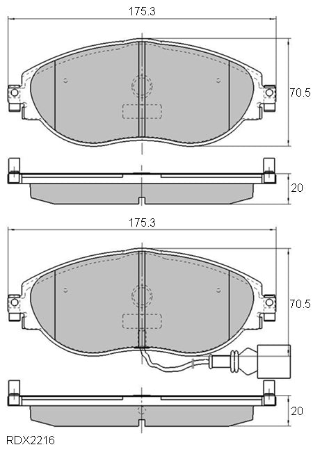 RDA Front Disc Brake Pads for Volkswagen Passat V R36 V6 2008-2014 Type3