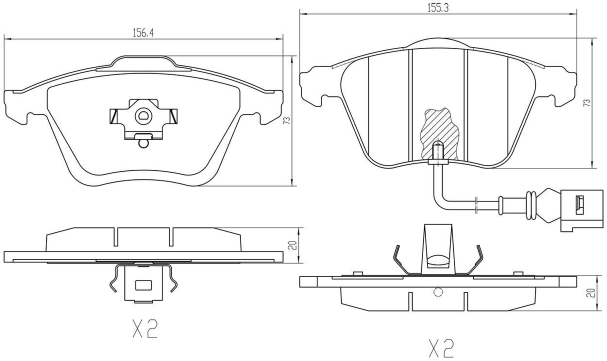 RDA Front Disc Brake Pads for Volkswagen Passat V R32 3.2L 2005-ON Type1