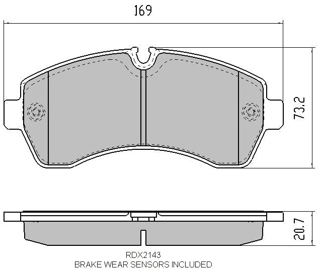 RDA Front Extreme Disc Brake Pads for Volkswagen Crafter 50 2.5TD 5/2006-ON