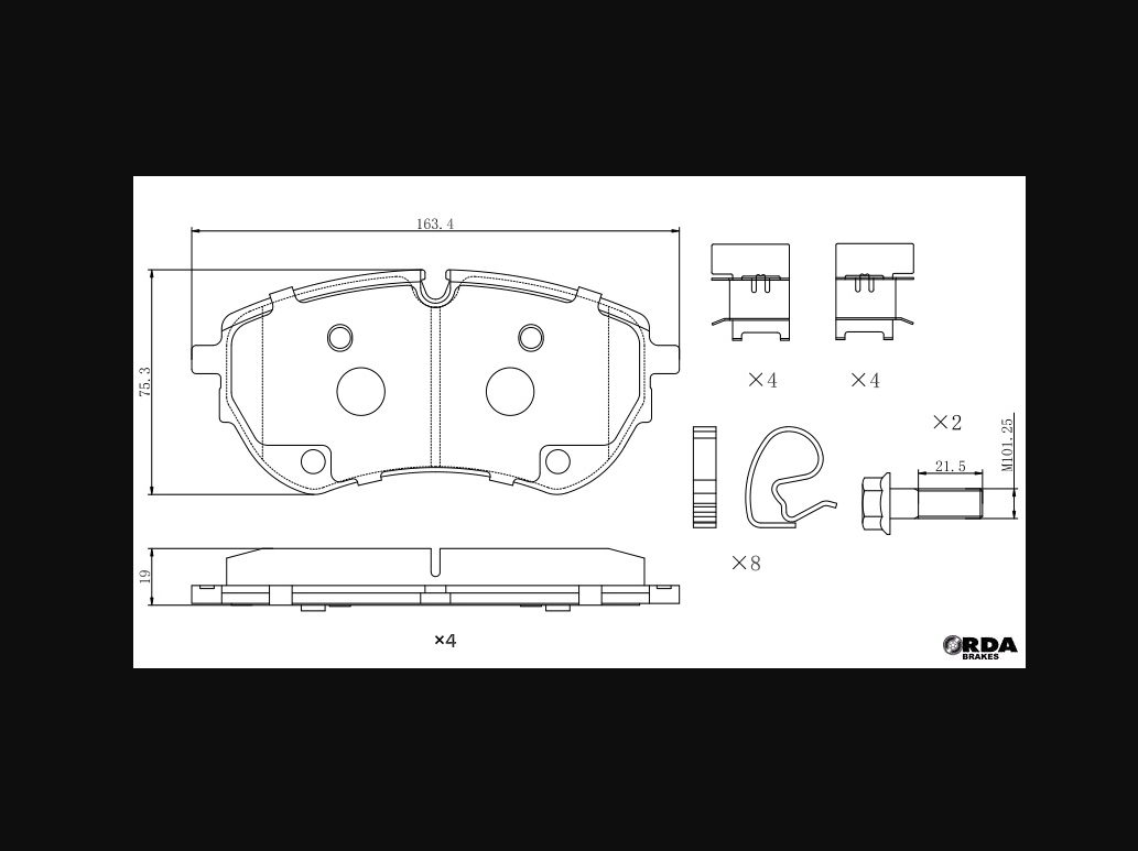 RDA Front Extreme Disc Brake Pads for Volkswagen Amarok TDI550 TDI580 9/2016-on