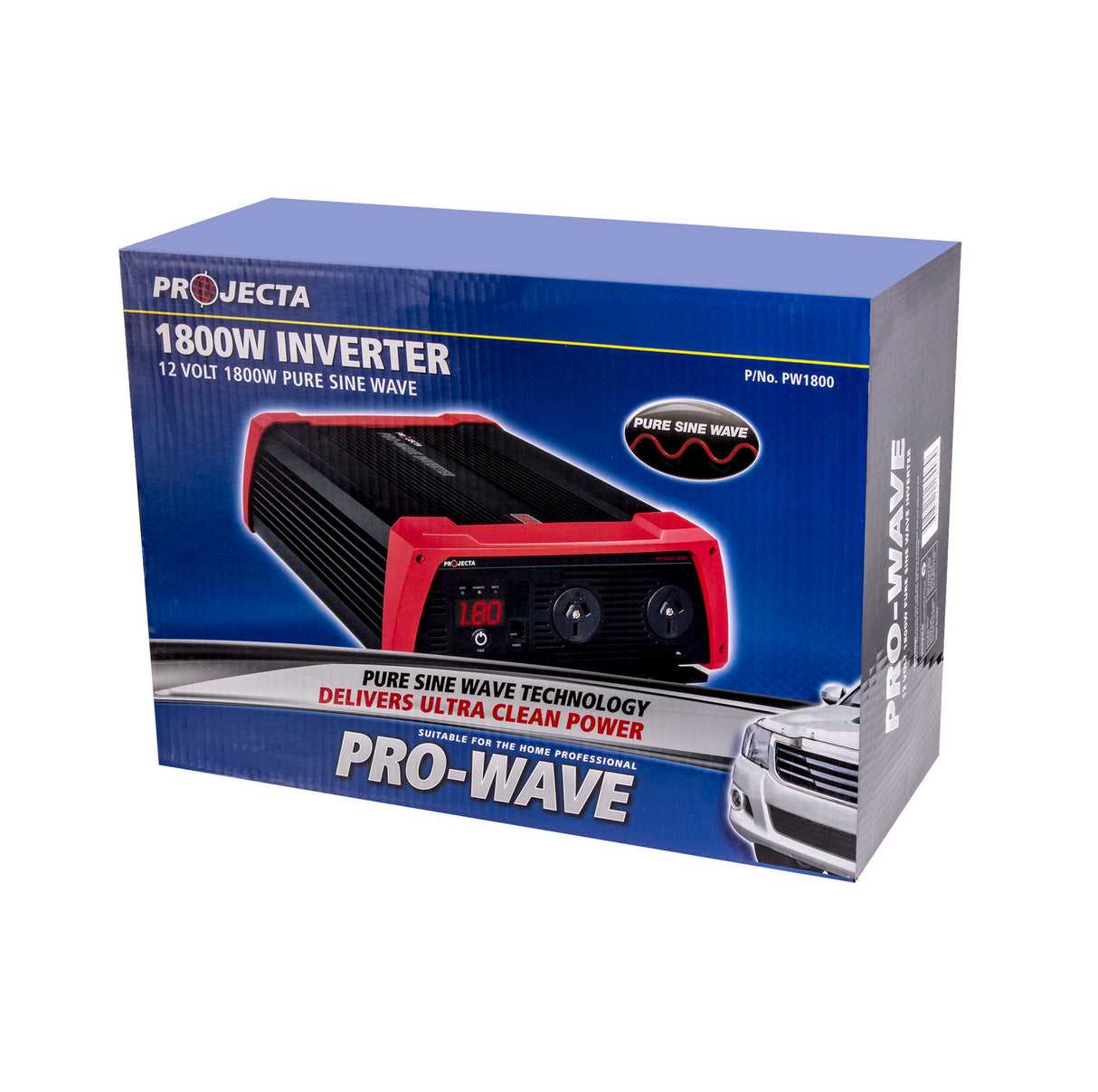Projecta 1800W Power Inverter Pure Sine Wave 12V 12 Volt Car Dc To Ac Pw1800