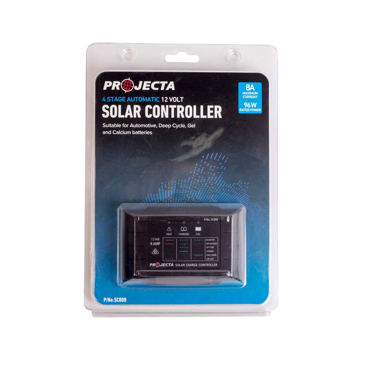 Projecta Sc008 Solar Regulator Controller Panel Battery Charger 12 Volt 8 Amp