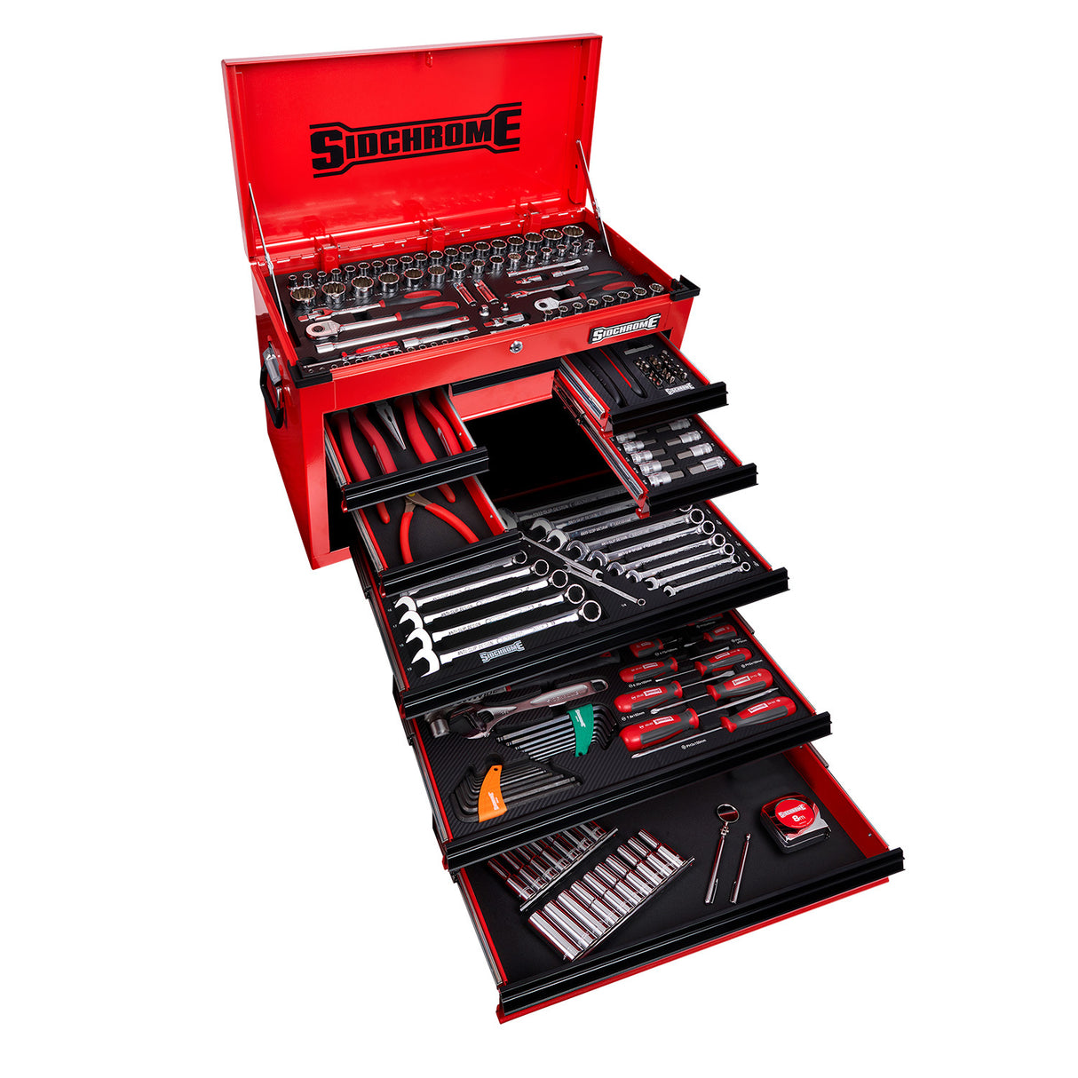 Sidchrome 204 Piece 13 Drawer  Hyper Colour Series Tool Kit (Red) SCMT10160HR