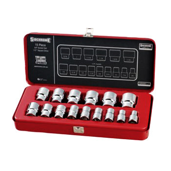 Sidchrome 15 Piece Socket Set 1/2 Drive AF SCMT14414"