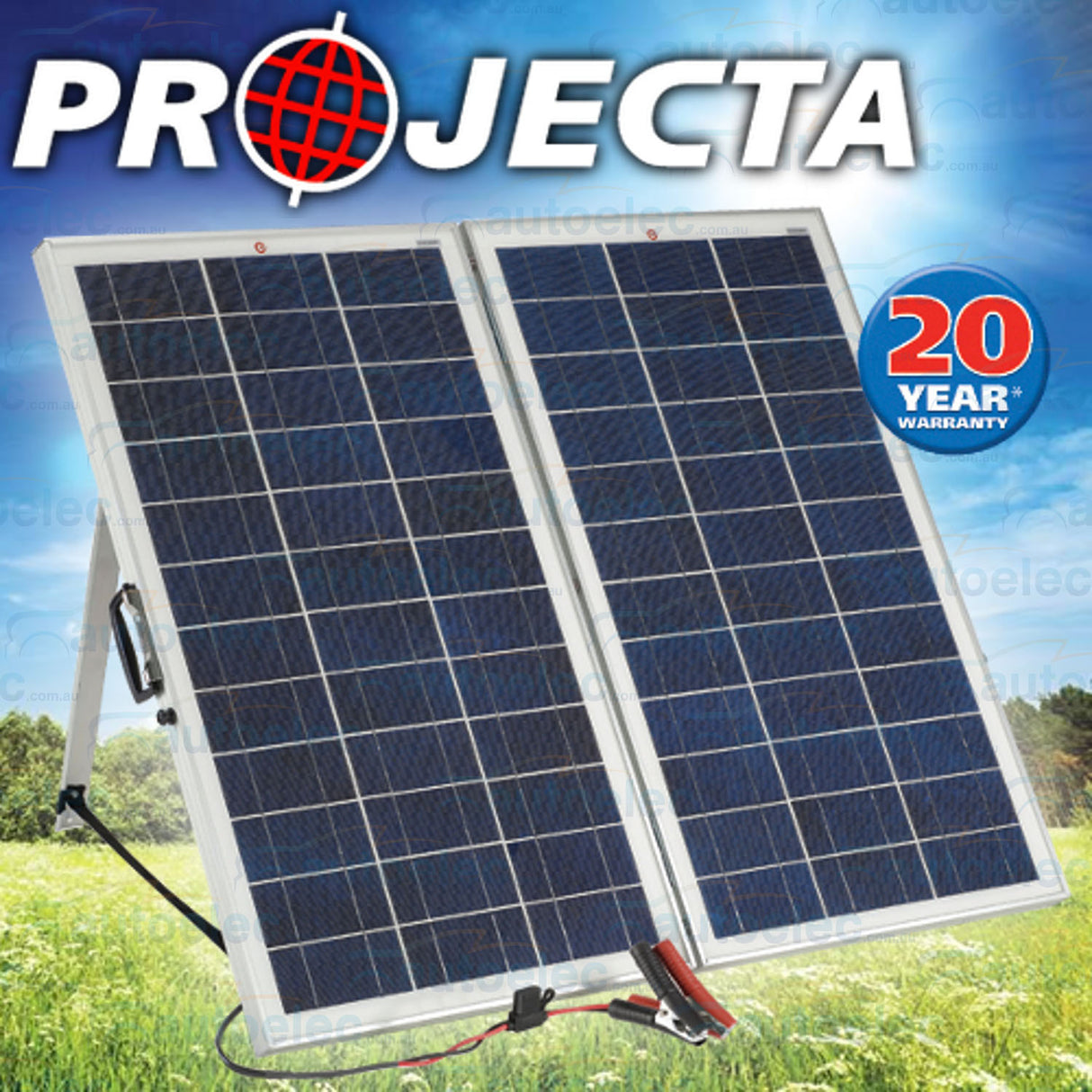 Projecta 12V 120W Folding Solar Panel Battery Charger Kit