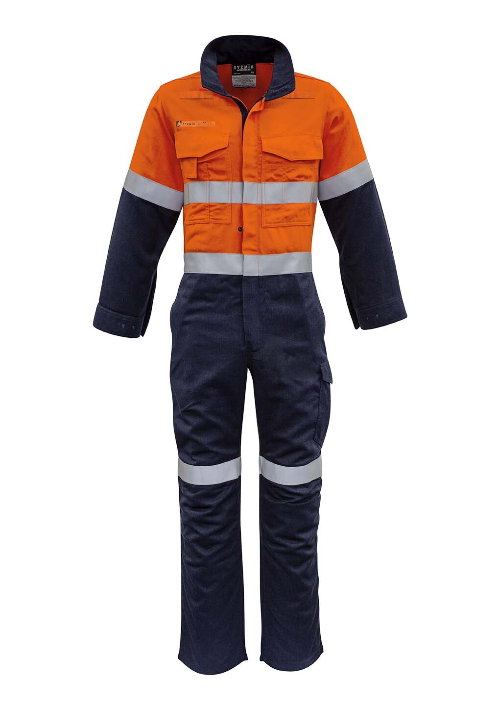 Syzmik Mens Orange Flame HRC 2 Hoop Taped Spliced Overall