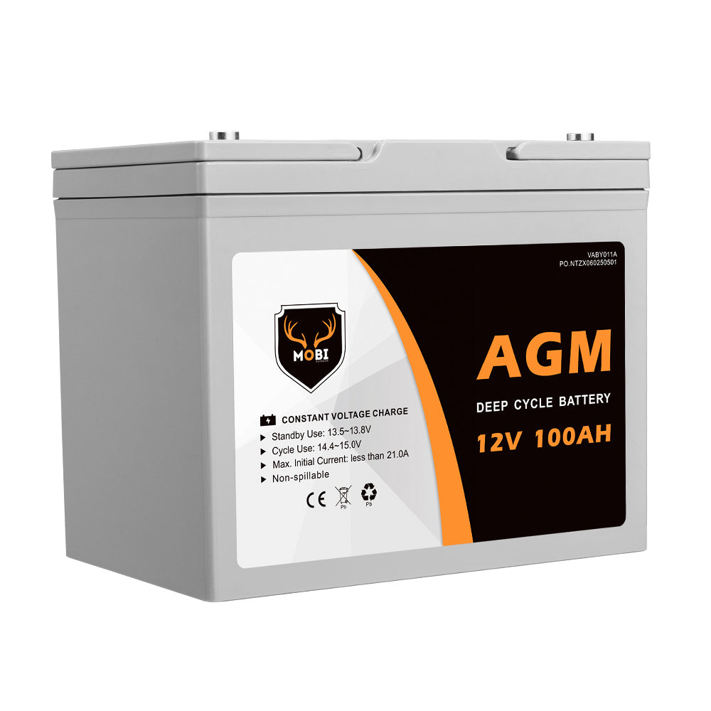Mobi 100Ah Deep Cycle Battery 12V AGM Marine Sealed Solar Power Portable 4WD
