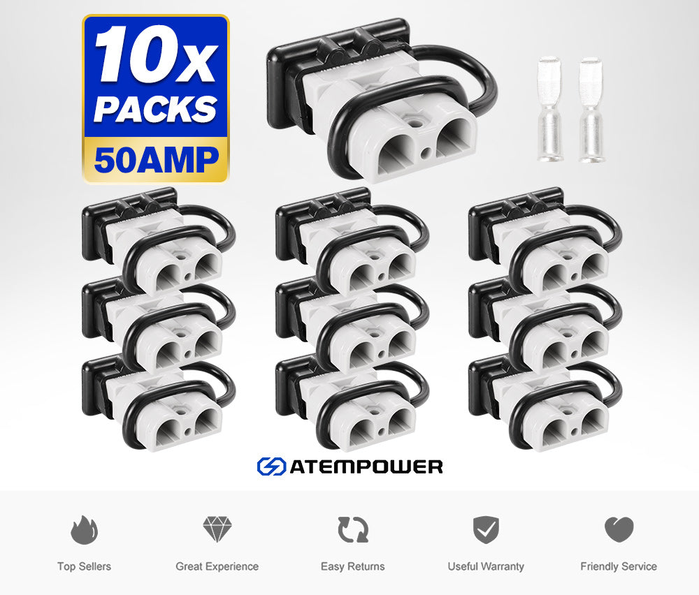 Atem Power 10x  For Anderson Plug Dust Cover Cap Style Connectors 50AMP Battery Caravn