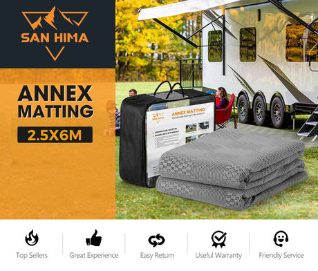 San Hima  Annex Matting 4 SIZE 600GSM Floor Mats Mesh Caravan Annex Camping Park