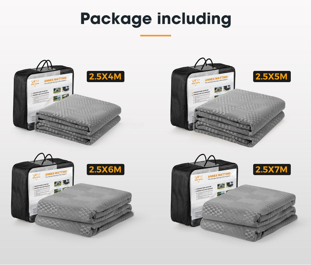 San Hima  Annex Matting 4 SIZE 600GSM Floor Mats Mesh Caravan Annex Camping Park