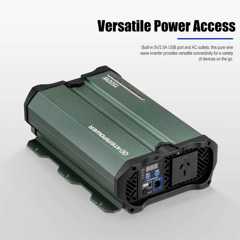 Atem Power 1500W/2900W Pure Sine Wave Inverter 12V to 240V Remote Control Boat