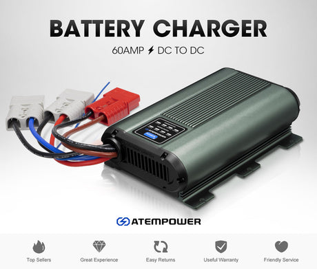 Atem Power 12V DC to DC Dual Battery Charger RV Caravan 20A 40A Battery Maintainer