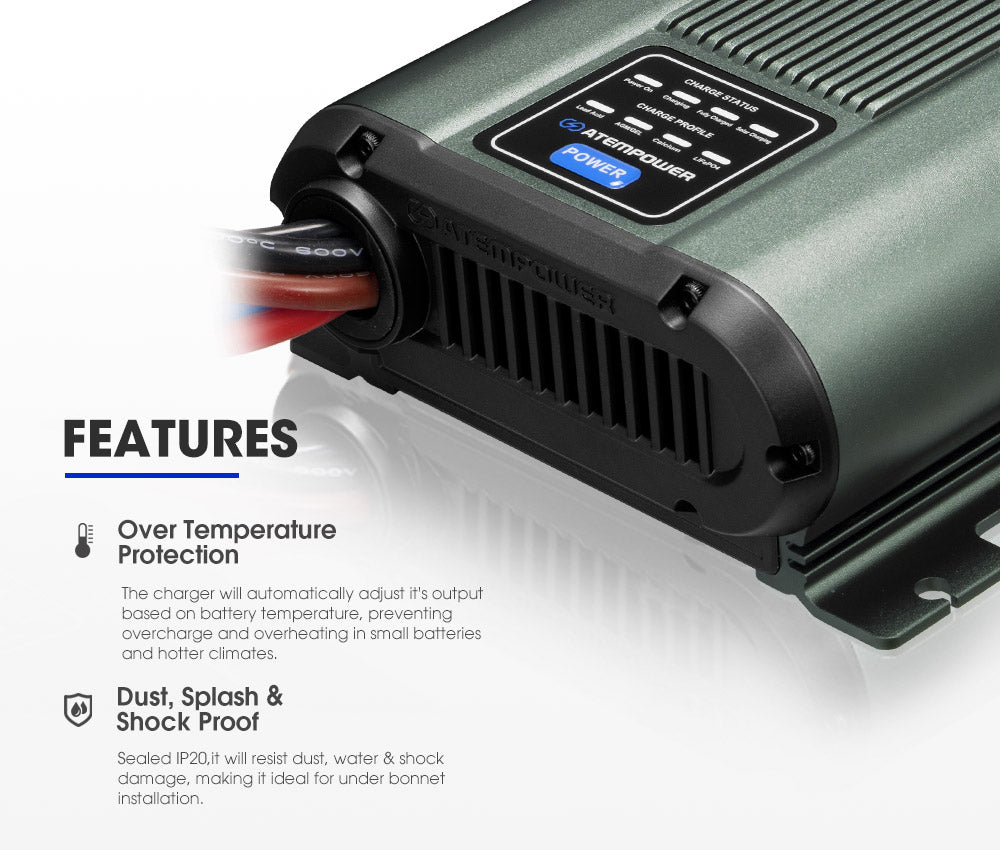 Atem Power 12V DC to DC Dual Battery Charger RV Caravan 20A 40A Battery Maintainer