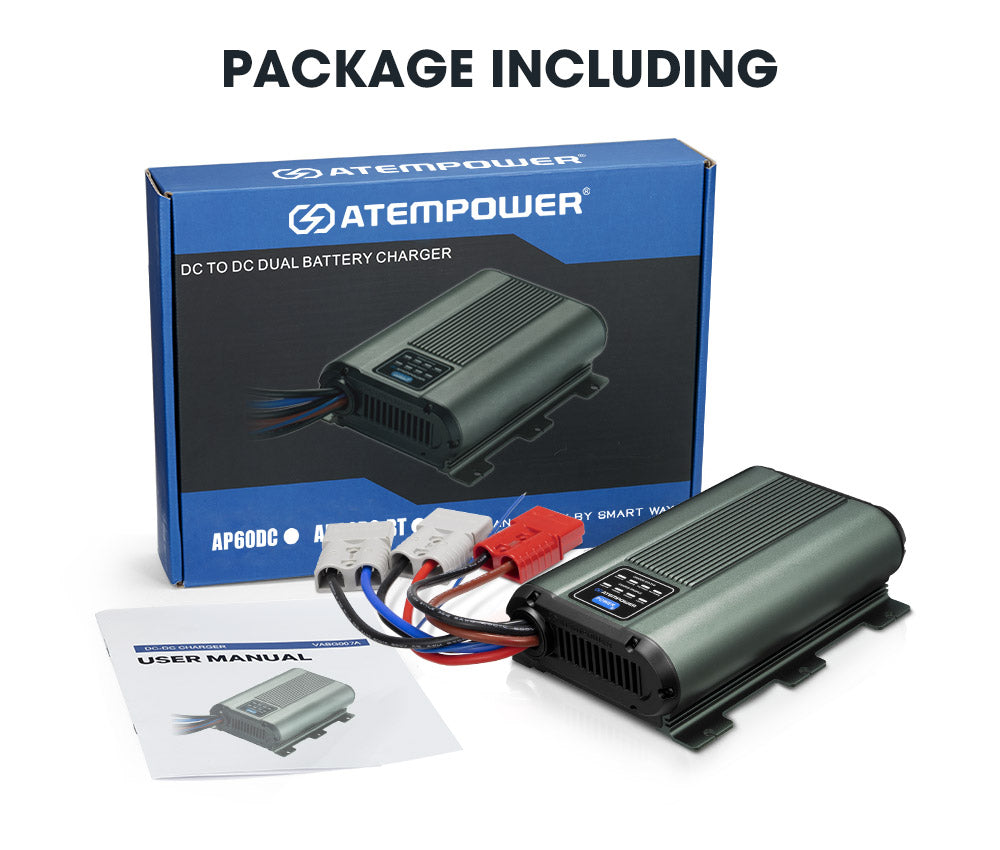 Atem Power 12V DC to DC Dual Battery Charger RV Caravan 20A 40A Battery Maintainer