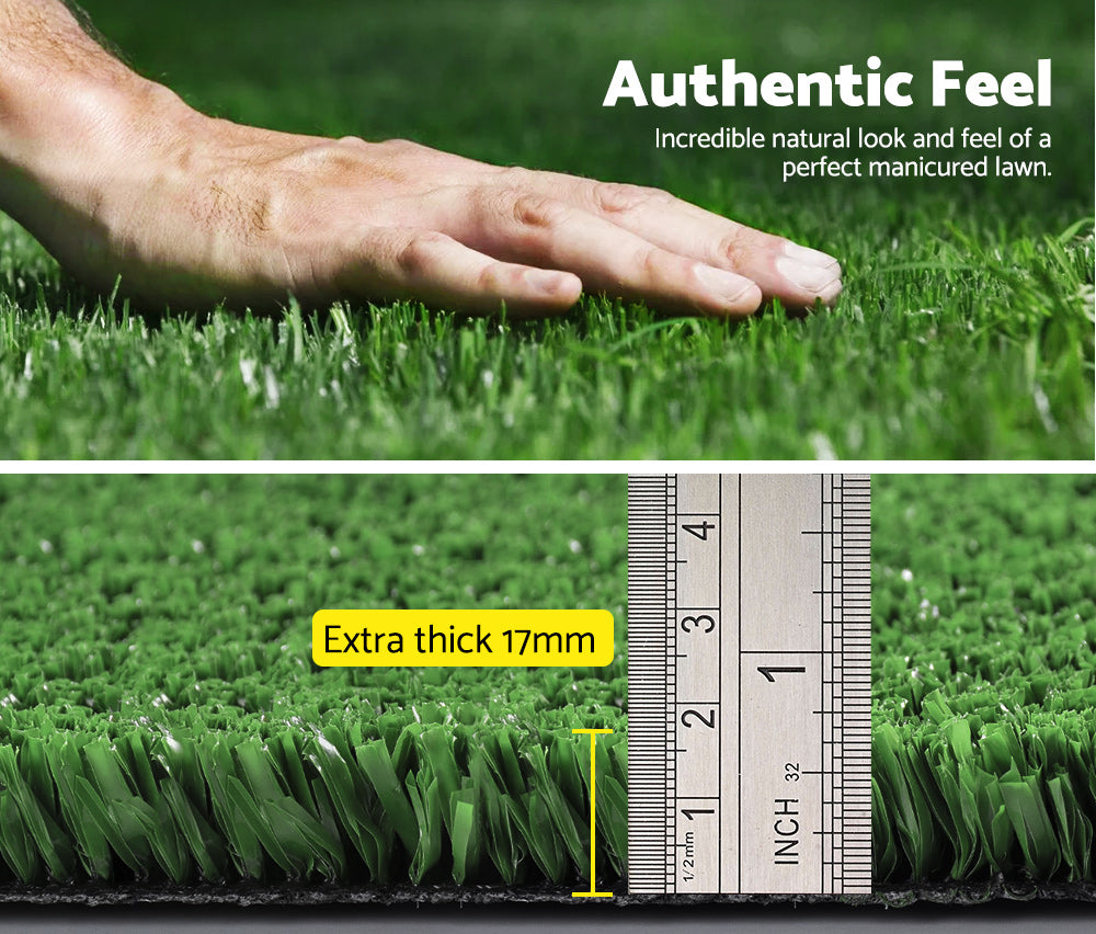 Mobi Artificial Grass Synthetic Fake Lawn 10~60SQM Turf Plant Plastic Olive 17mm