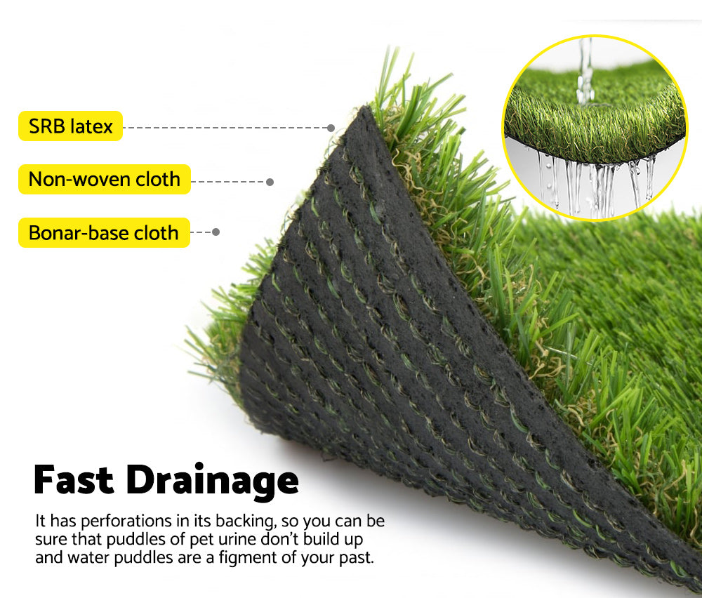 Mobi Artificial Grass Synthetic Fake Lawn 10-60SQM Turf Plastic Plant 30mm