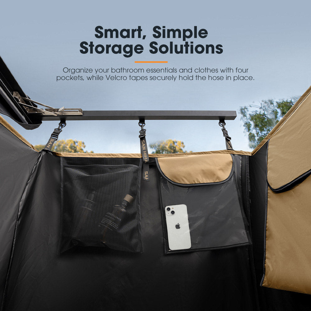 SAN HIMA Camping Shower Tent Awning Fold-Out Instant Ensuite Change Room