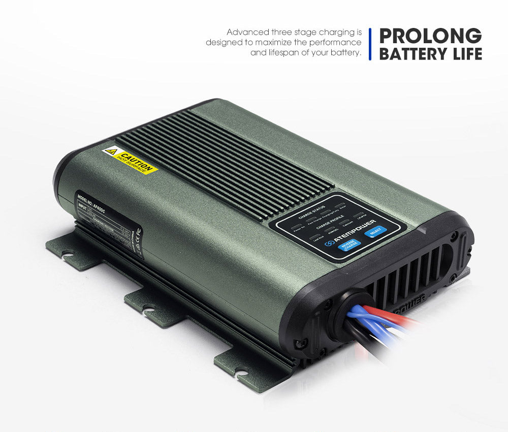 ATEM POWER 12V 25A DC to DC Battery Charger MPPT Dual Battery System Kit Isolator