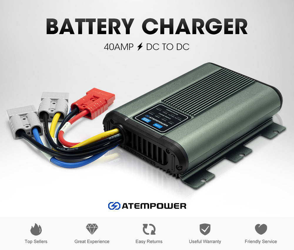 Atem Power 12V DC to DC Dual Battery Charger RV Caravan 20A 40A Battery Maintainer