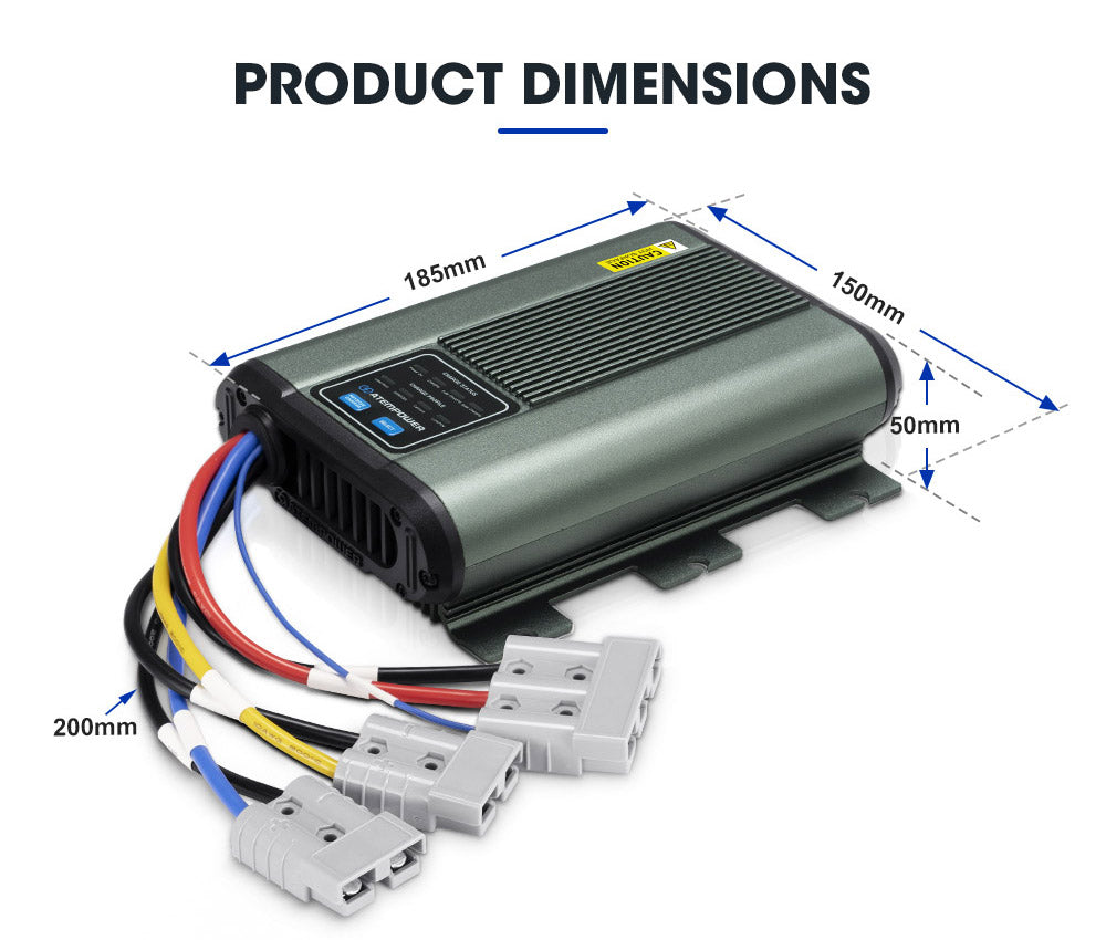 ATEM POWER 12V 40A DC to DC Battery Charger MPPT Dual Battery Lithium LifePO4 AGM