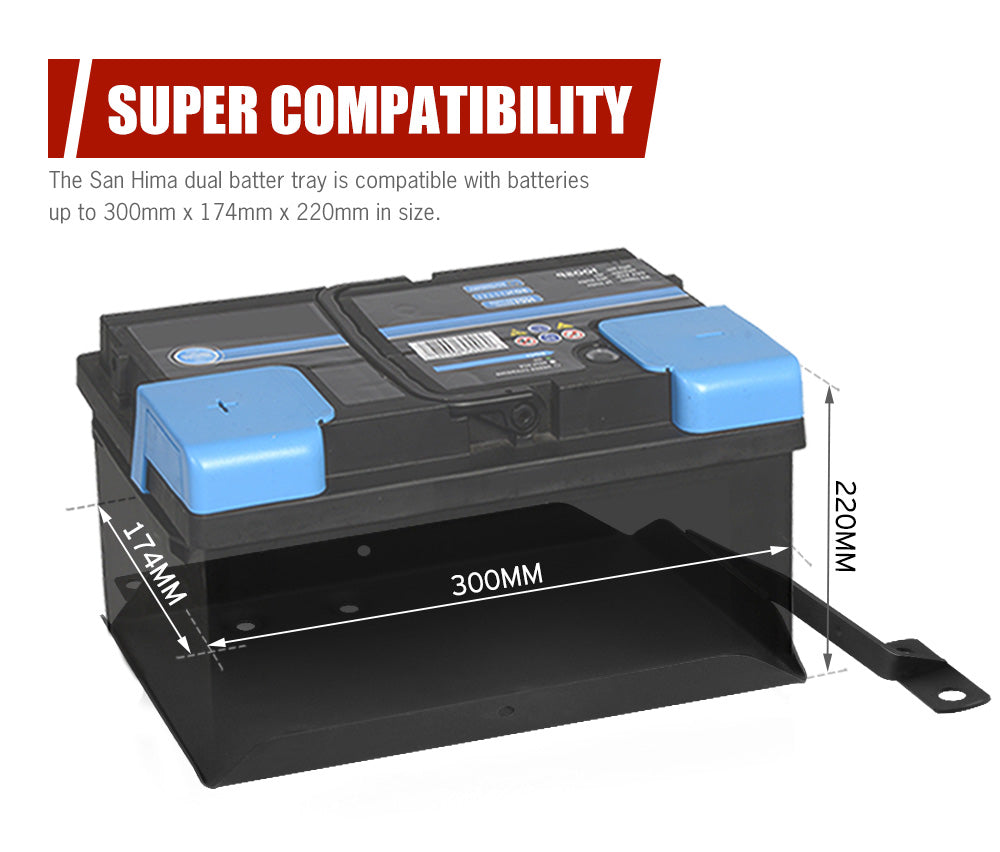 SAN HIMA Dual Battery Tray for Nissan Patrol GU Wagon TD42 4.2L ZD30 3.0L