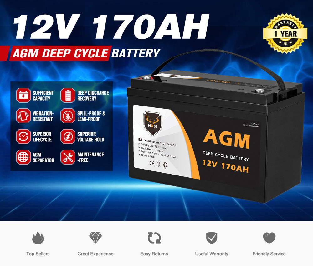 170AH 12V AGM Deep Cycle Battery