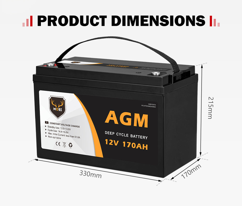 170AH 12V AGM Deep Cycle Battery