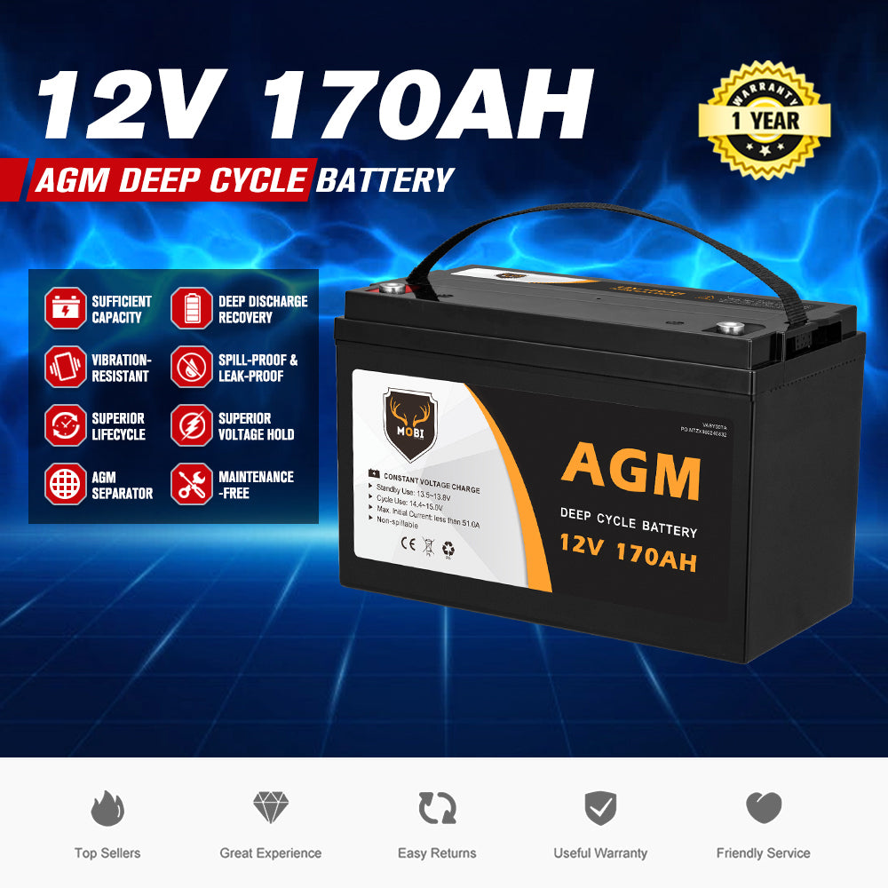 170AH 12V AGM Deep Cycle Battery