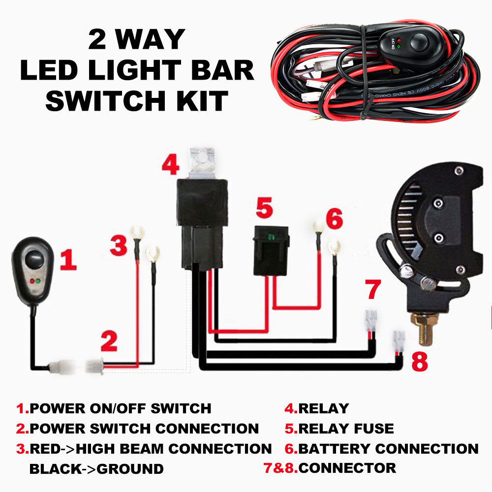 12V DT Wiring Harness Kit LED Work Light Bar Driving Spotlights 30A