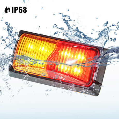 LIGHTFOX 10x LED Clearance Lights Side Marker Amber RED Indicator Trailer Truck Caravan Light