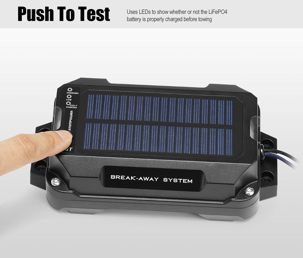 ATEM POWER Break Away System with Battery& Switch Solar Trailer Electric Brake