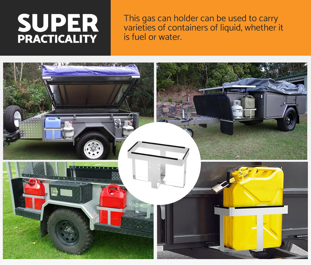 20L Jerry Can Holder Galvanized Steel 4x4 Camper Trailer Caravan Offroad