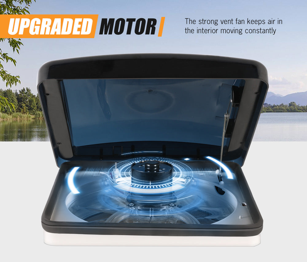SAN HIMA Caravan Roof Vent Hatch & 3 Speed Pop-Up Fan 12V