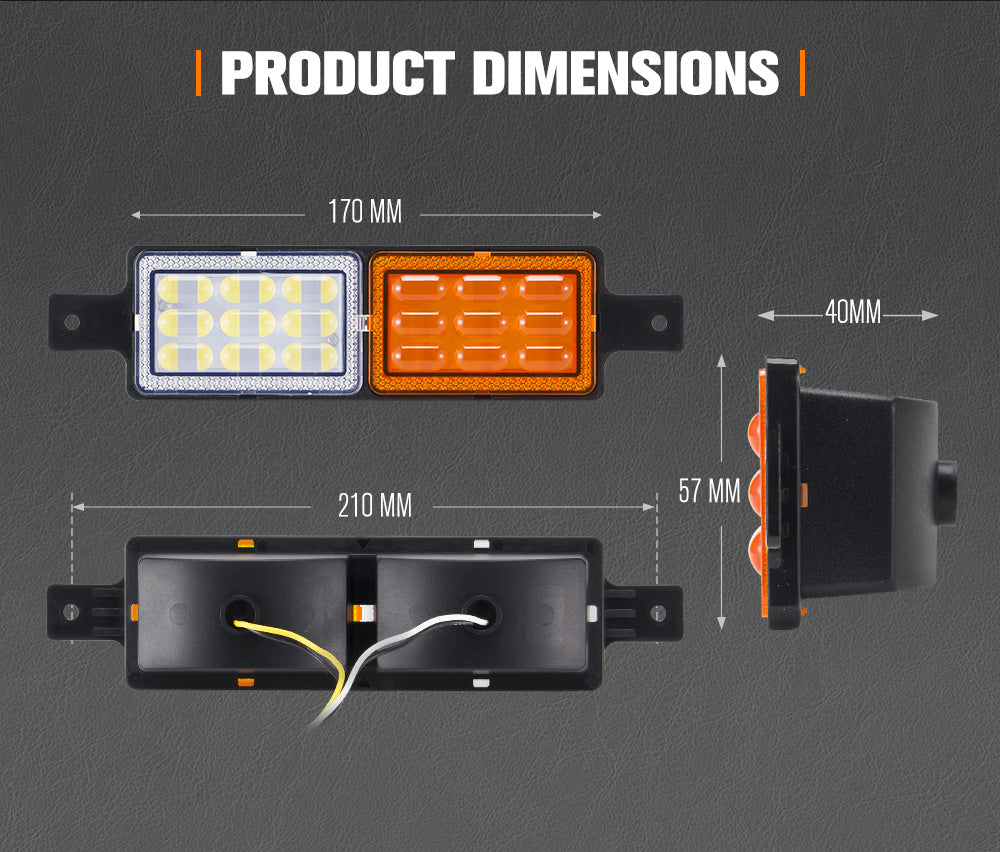 Lightfox 2x LED Bullbar Indicator Light Front Park DRL Sealed Submersible ARB