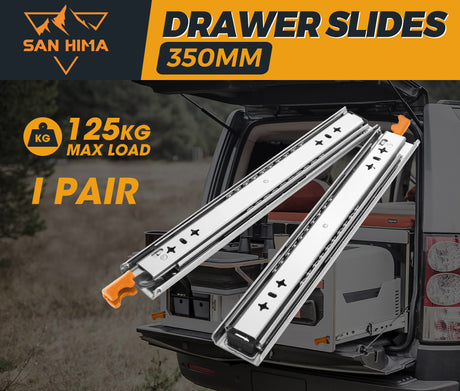 125kg Locking Drawer Slides / Runners 356mm to 1016mm 4wd Trailer Fridge Draw