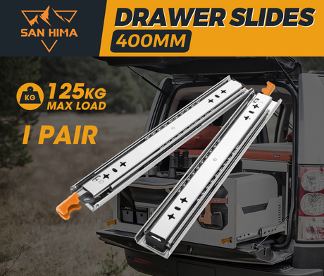 125kg Locking Drawer Slides / Runners 356mm to 1016mm 4wd Trailer Fridge Draw