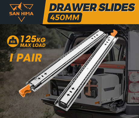 125kg Locking Drawer Slides / Runners 356mm to 1016mm 4wd Trailer Fridge Draw