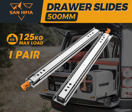 125kg Locking Drawer Slides / Runners 356mm to 1016mm 4wd Trailer Fridge Draw