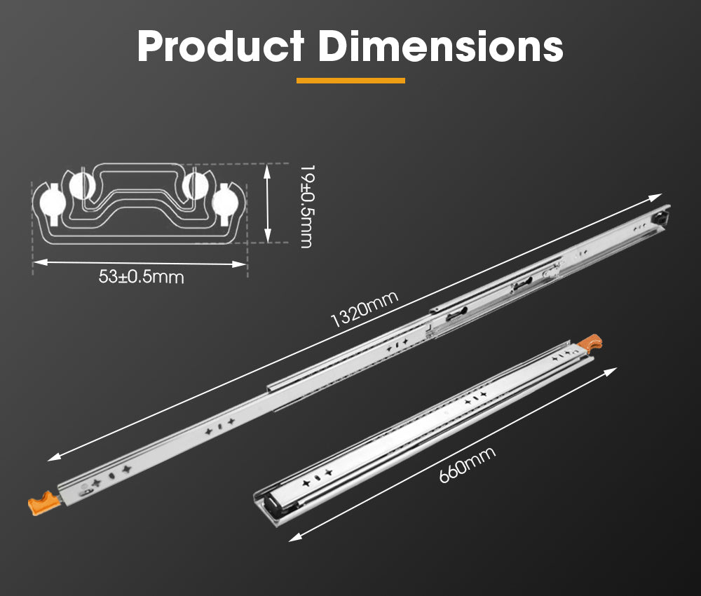 SAN HIMA 125kg Locking Drawer Slides 660mm