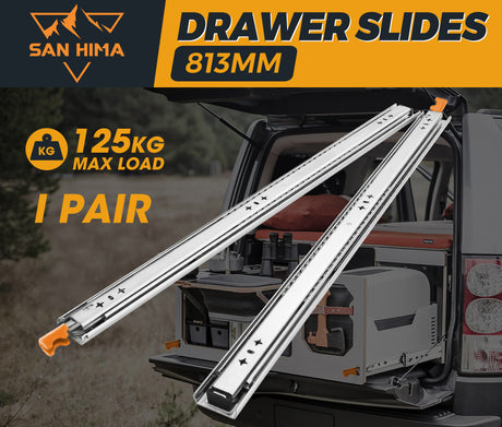 125kg Locking Drawer Slides / Runners 356mm to 1016mm 4wd Trailer Fridge Draw