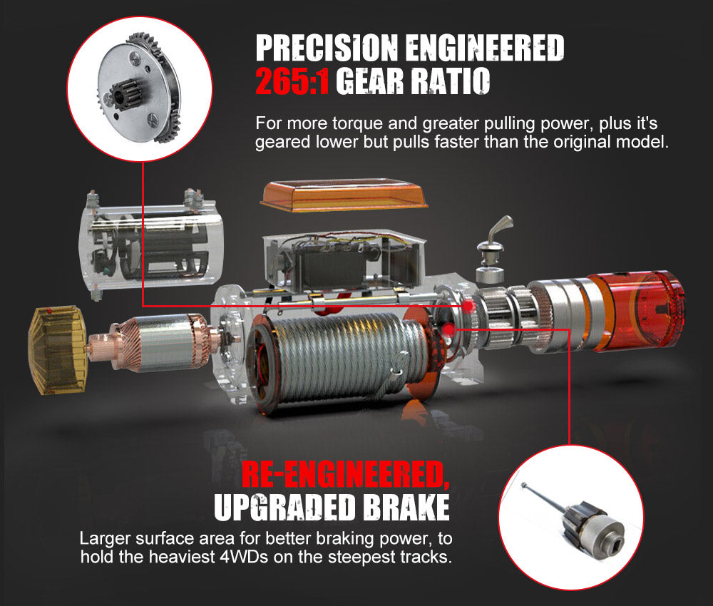 FIERYRED 12V 14500LBS Wireless Electric Winch + Mounting Plate