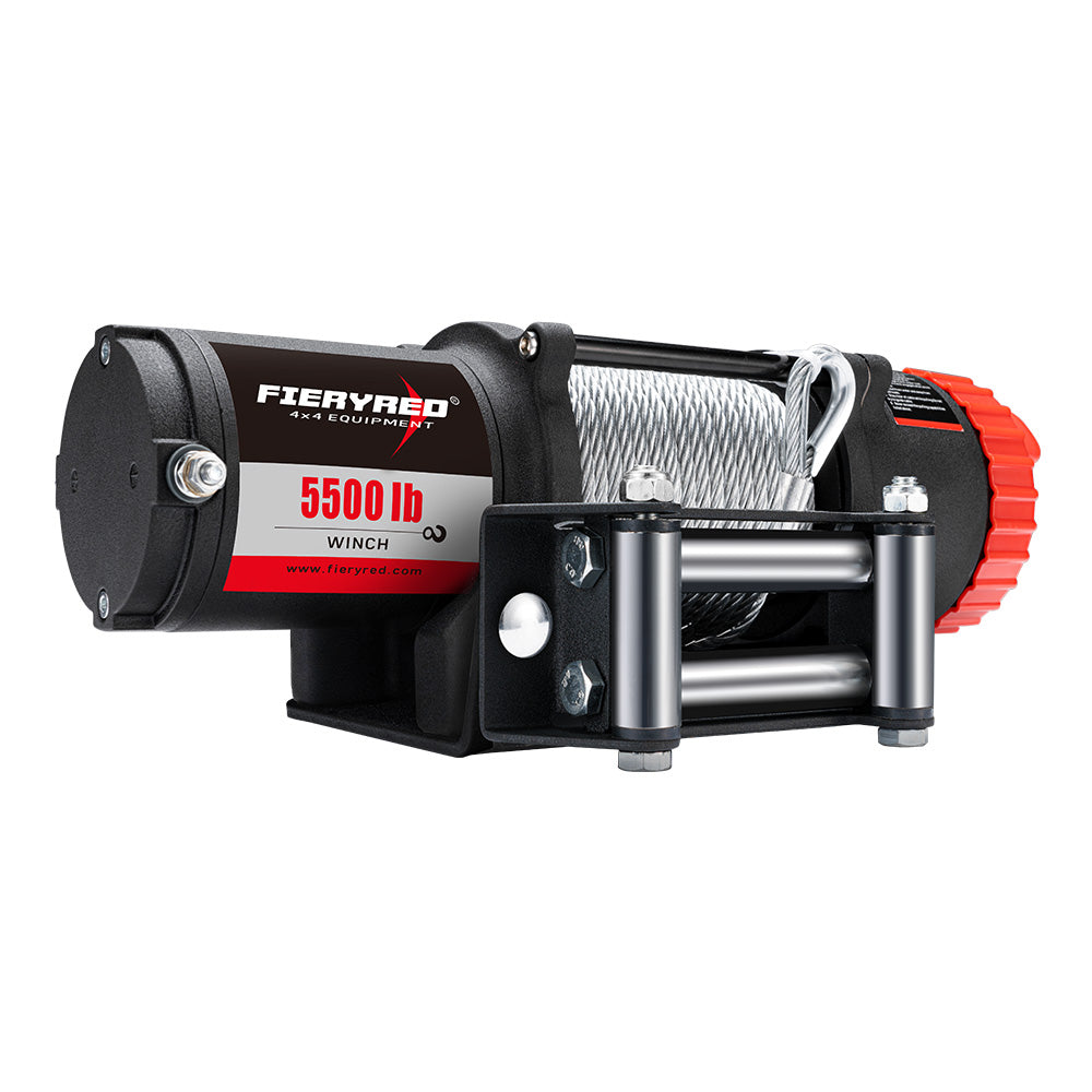 FIERYRED Electric Winch 12V 5500LBS/2495kg Steel Cable Wireless Remote BOAT 4WD
