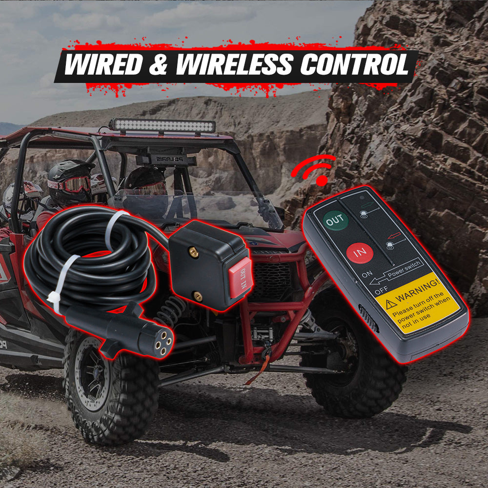 FIERYRED Electric Winch 12V 5500LBS/2495kg Steel Cable Wireless Remote BOAT 4WD