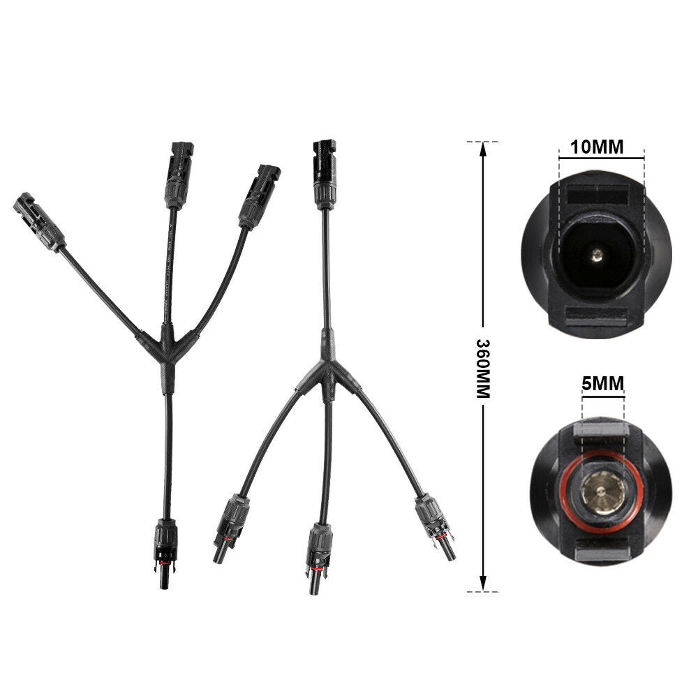 ATEM POWER Solar Panel 3Y Branch Connector Adapter Cables 3Y Solar Cable Connectors