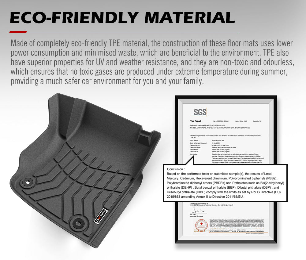 KIWI MASTER 3D TPE Car Floor Mats for Toyota Landcruiser 76 Series 2012 - ON GXL Dual Cab