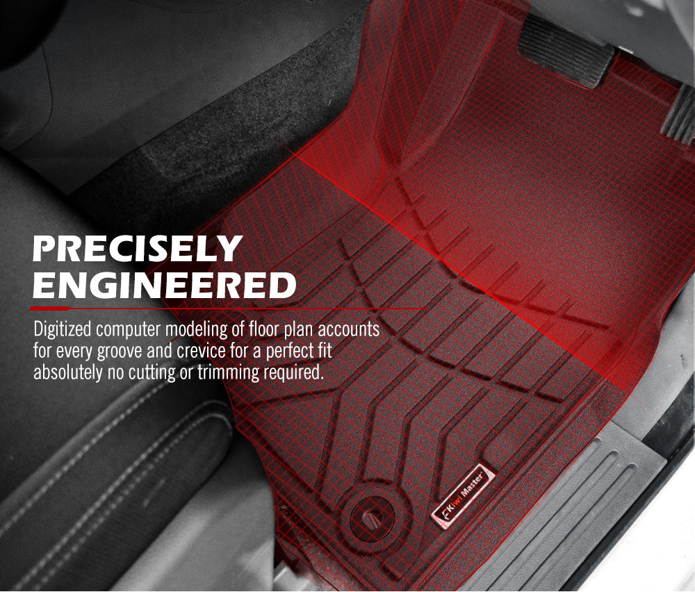 KIWI MASTER 3D TPE Car Floor Mats for Toyota Landcruiser 76 Series 2012 - ON GXL Dual Cab