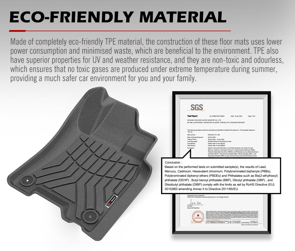 KIWI MASTER 3D TPE Car Floor Mats Liner Fit Nissan Navara NP300 D23 2015-Current