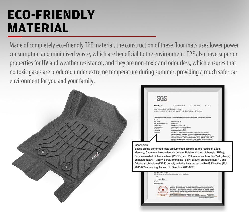 KIWI MASTER 3D TPE Car Floor Mats Liner Fit Ford Everest 2015-2022