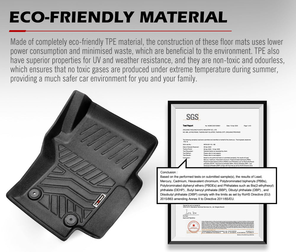 KIWI MASTER 3D TPE Car Floor Mats for VW Amarok
