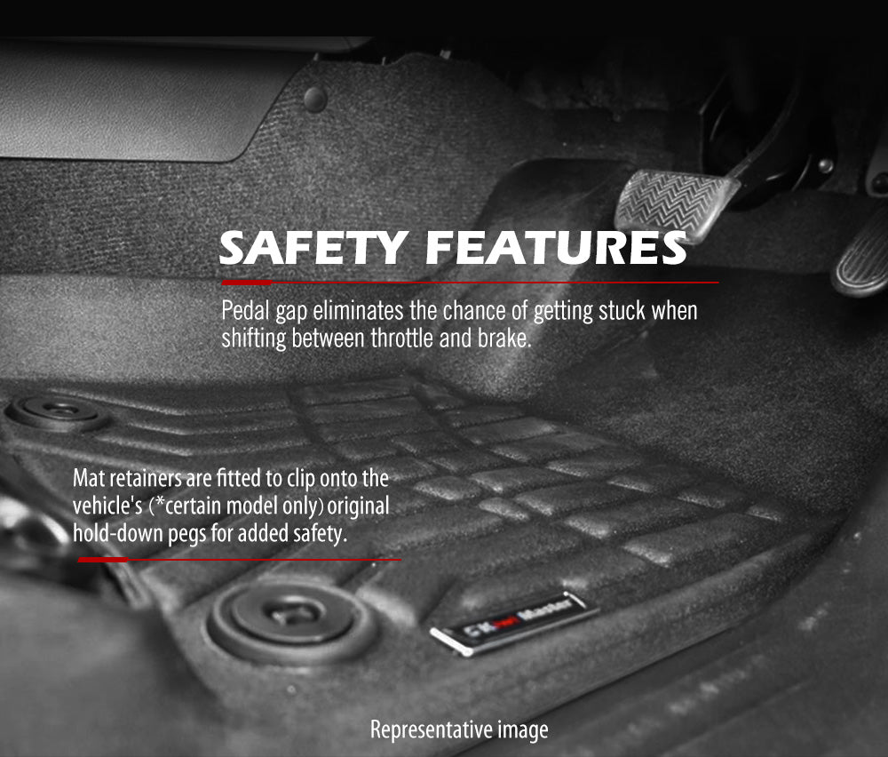 KIWI MASTER Car Floor Mats Fit Mazda BT-50 Dual Cab 2012-MY2022